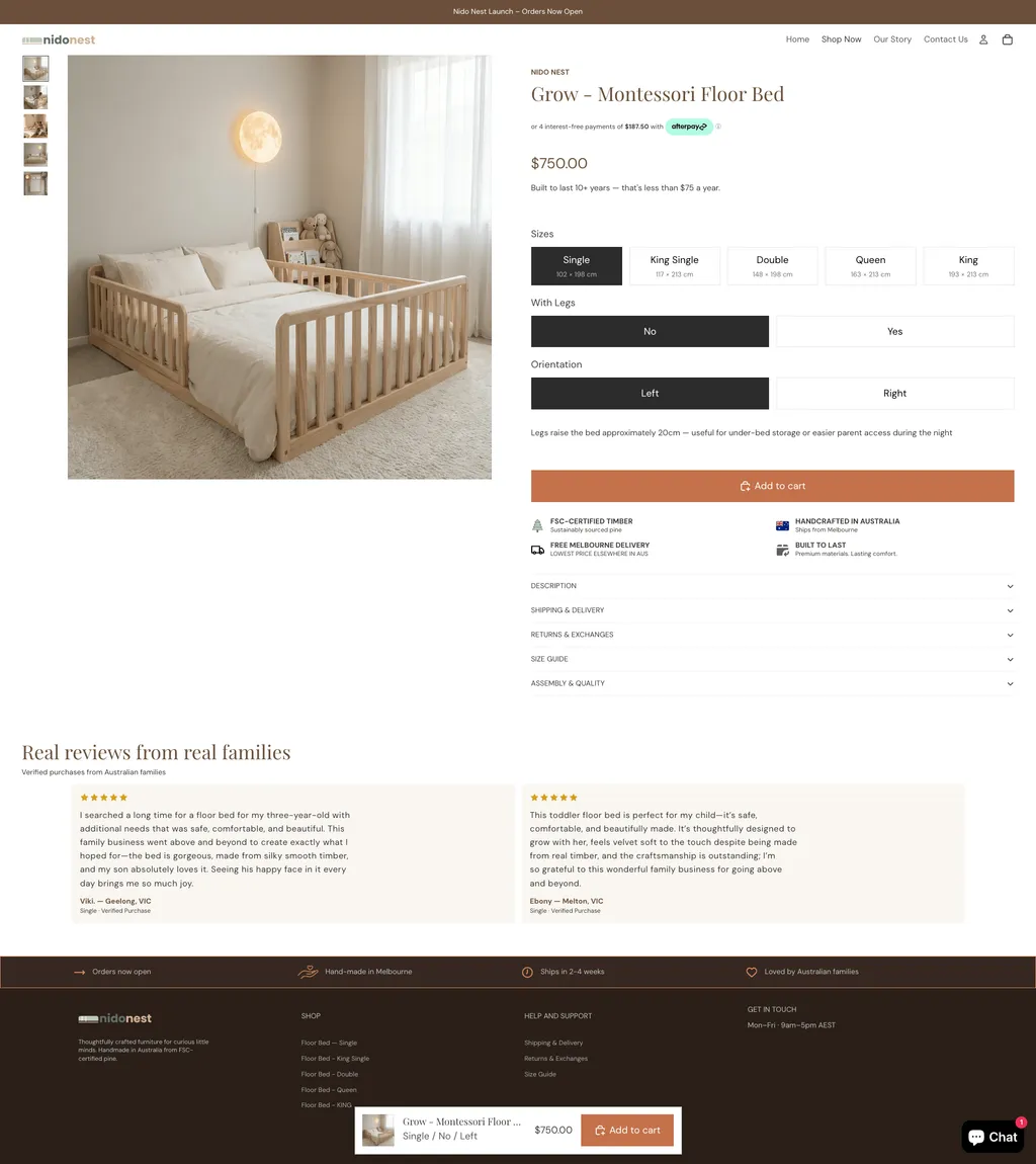 Product variations, trust signals, and education-first content