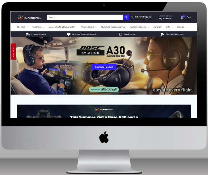 The Aviator Store Shopify store