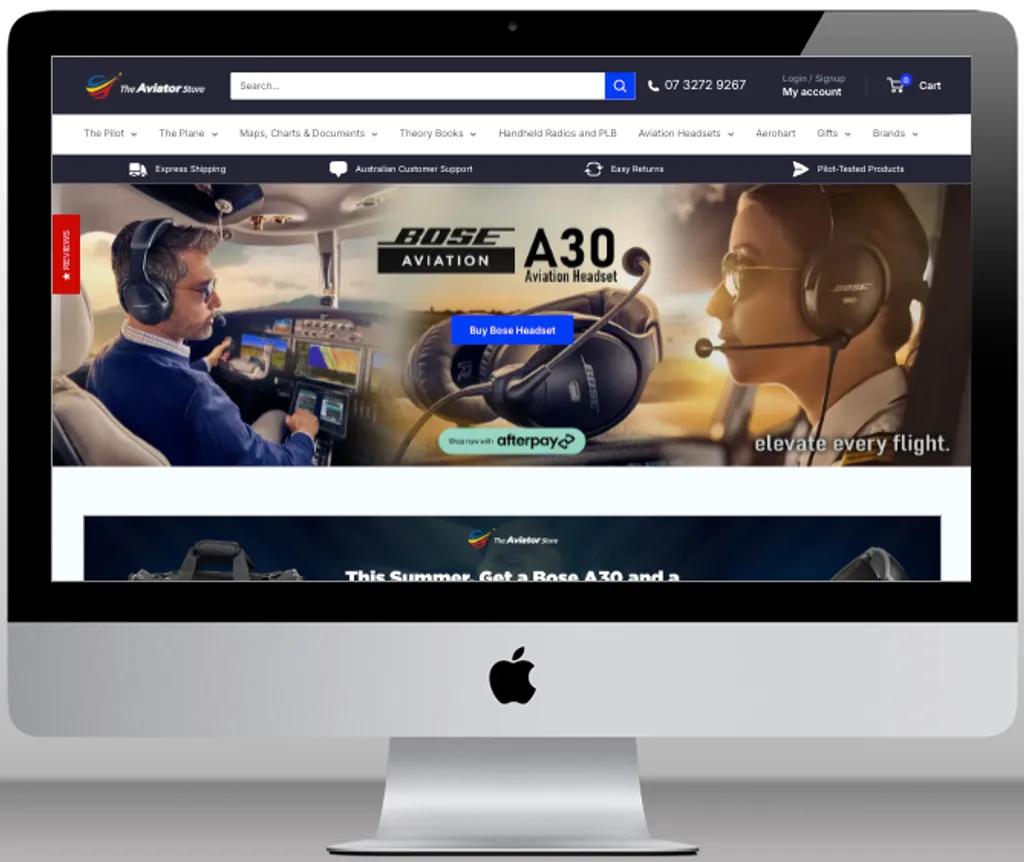 The Aviator Store Shopify store redesign by Studio Elephant