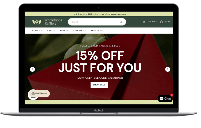 The Wholefoods Refillery Shopify store