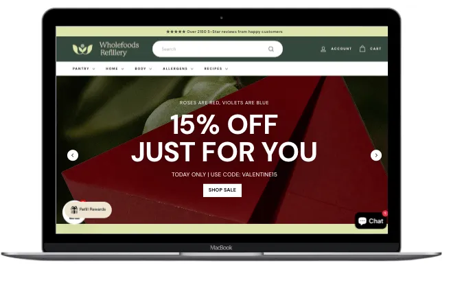 The Wholefoods Refillery Shopify store redesign by Studio Elephant